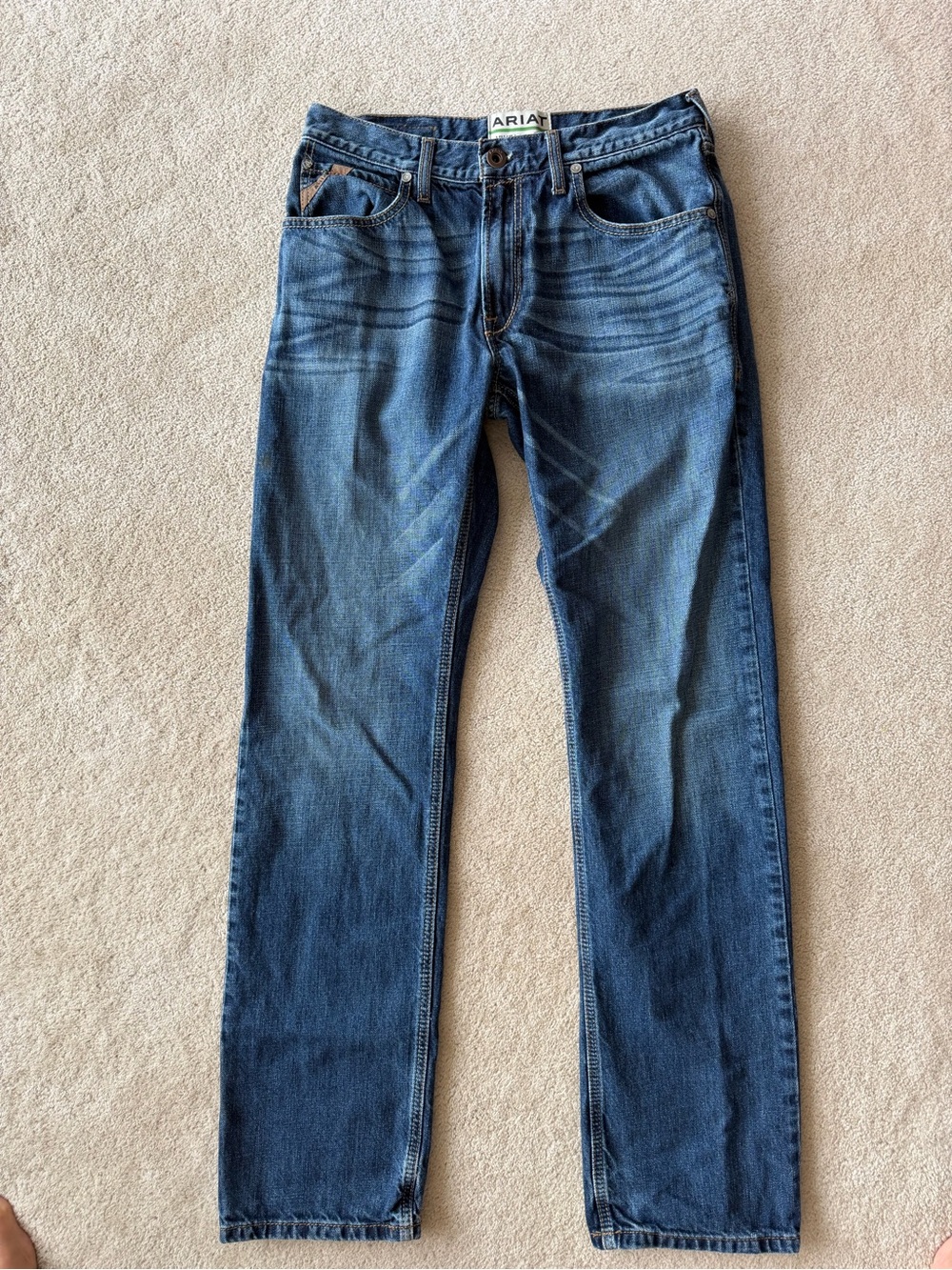 Ariat Men’s Medium Blue Straight-Leg Denim Jeans